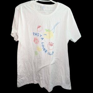 *3 FOR $9* Port & Co Pasta Lovers Club Graphic Short Sleeve Shirt Tee Top Ladies